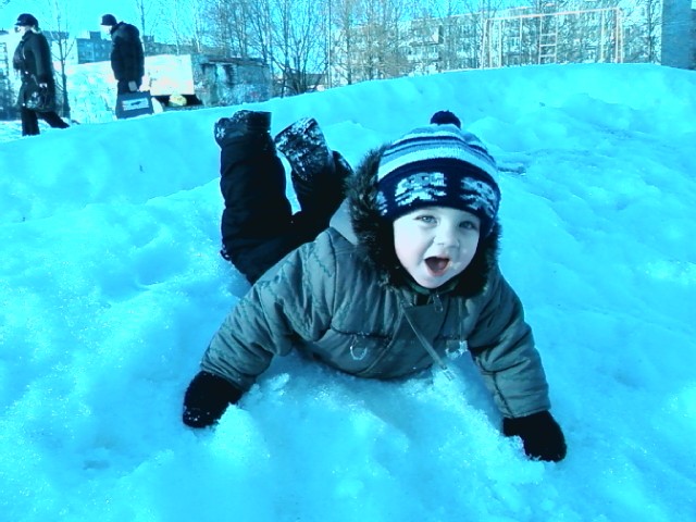 папа,я лечу!..как пингвин.