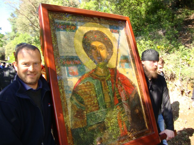 Вынос иконы Георгия болгарский монастырь Зограф