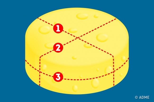 Разрезать пирог на три равные части