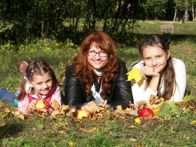 мы с дочками в парке.