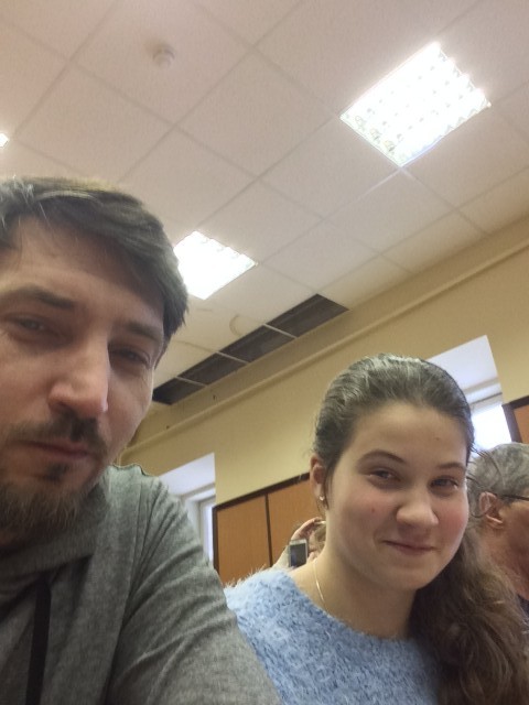 С дочерью на семинаре