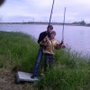 На речке с сыном.