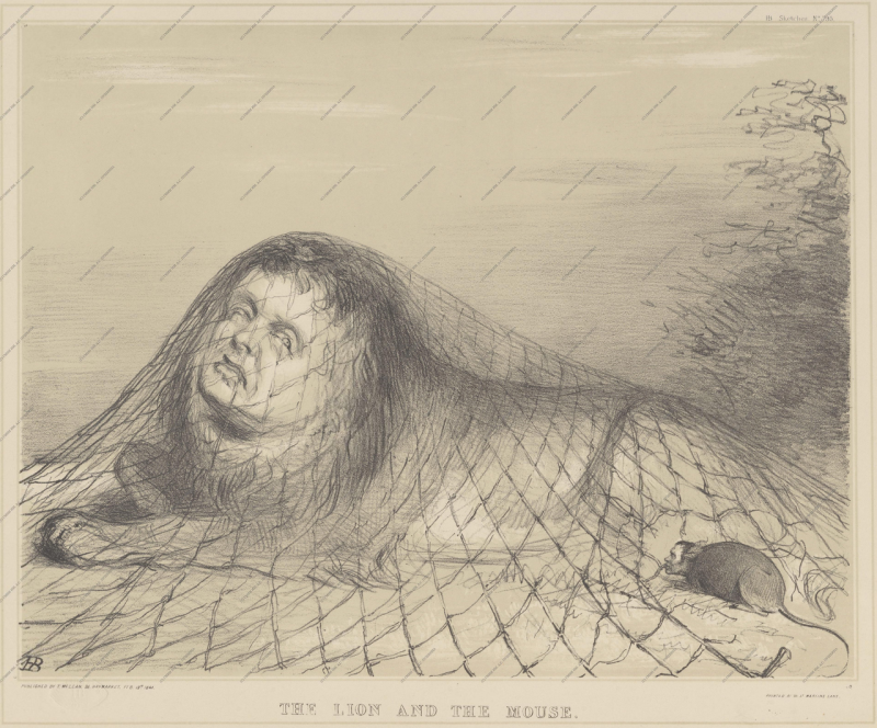 «Лев и мышь», 1844 год, с изображением лиц известных политиков того времени