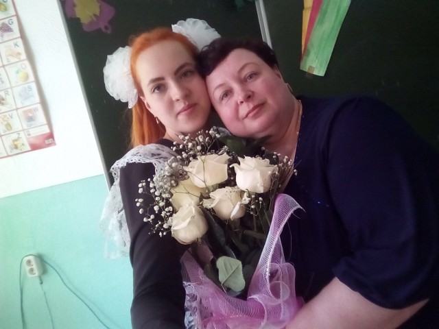 С доченькой. Первое сентября 2017 года