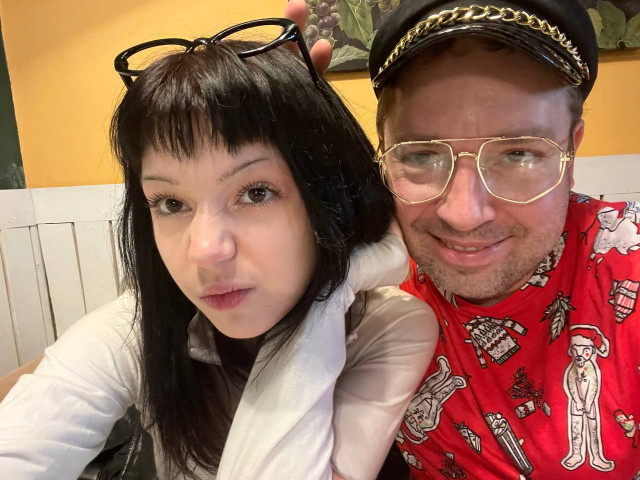 Я и моя дочь, дурачимся