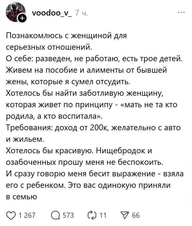 Требование мужчин для знакомства